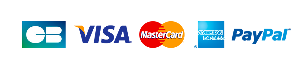 CB, Visa, MasterCard, American Express, PayPal
