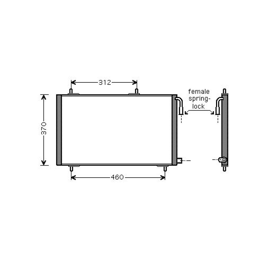 Condenseur, climatisation Peugeot 206+Plus 09-13